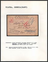 1916 Russian Postcard printed in Perm, used as P.O.W. Card, from Yaranosk, Viatka to Budapest, Hungary. VIATKA Censorship: violet rectangle (64 x 26 mm) reading in 4 lines