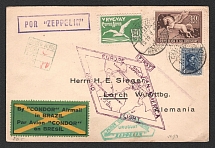 1930 (19 May) Uruguay, Graf Zeppelin airship airmail cover from Uruguay to Lorch, 1st Pan-American flight 'Recife - Friedrichshafen' (Sieger 61 B, CV $60)