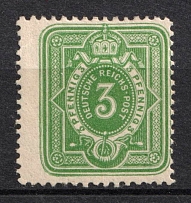1884-1886 3pf German Empire, Germany (Mi. 39 a a, CV $1,820)