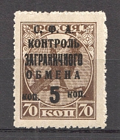 1932-33 USSR 5 Kop Trading Tax Stamp (Broken `H`, Print Error)