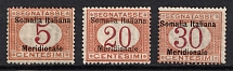 1906-08 Italian Somaliland, Italian Colonies, Official Stamps (Mi. 1, 3, 4, CV $60)