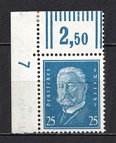 1928 25pf Third Reich, Germany (Control Number, Corner Margins, Signed, CV $40)