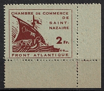 1945 50c Saint-Nazaire, German Occupation of France, Germany (Mi. 2, Corner Margins, Signed, CV $390)