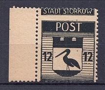 1946 Storkow Germany Local Post 12 Pf (Shifted Perforation, Print Error, MNH)