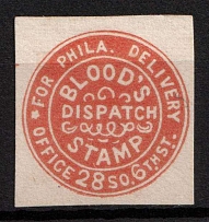 1848-60 D.O. Blood & Co., City Despathch Post, Philadelphia, United States, Locals (Sc. 15LU3, CV $80)