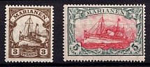 1916-19 Mariana Islands, German Colonies, Kaiser’s Yacht, Germany (Mi. 20 - 21, Full Set, CV $50)
