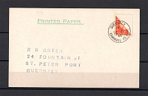 1940 Channel Islands Guernsey Postcard Card (Bisect, CV $70)