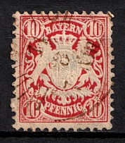 1876 10pf Bavaria, German States, Germany (Mi. 39, Sc. 41, Canceled)