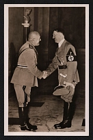 1939 'Fuehrer and Duce', Propaganda Postcard, Third Reich Nazi Germany