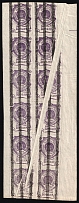 1920 30r Blagoveshchensk, Amur, Russia, Civil War, Block (Kr. 5, 'Accordion', Foldover, Pre-Printing Paper Fold, Margins, Annulated, CV $180+)