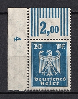 1924 20pf Third Reich, Germany (Control Number, Mi. 358X W OR, CV $290, MNH)