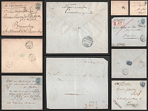 1897-1910 Russian Empire, Russia, Collection of Postal Stationeries Envelopes (Used)