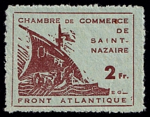 1945 2fr Saint-Nazaire, German Occupation of France, Germany (Reprint)