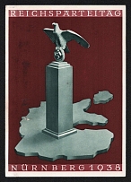 1938  'Nuremberg Reich Party Congress 1938', Propaganda Postcard, Third Reich Nazi Germany