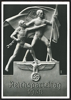 1938 'German Reich Party Congress Nuremberg', Propaganda Postcard, Third Reich Nazi Germany