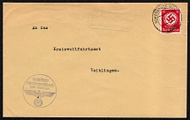 1939 Official mailing franked with Scott 086 from the Gemeinde Vorderweisbuch kreis Waiblingen