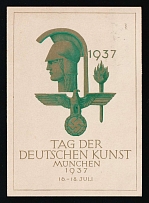 1937 (Jul) Munich, 'Day of German Art', Third Reich, Swastika, Germany, Postcard (Special Cancellation)