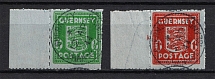 1942 Occupation of Guernsey, Germany (Mi. 4-5, Signed, Full Set, Canceled, CV $200)