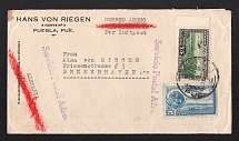 1935 (1 Feb) Mexico Airmail cover from Puebla to Bremerhaven (Germany) via Paris