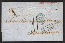 1861 Cover from Wilna to Boudreaux, France