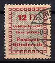 1945 12pf Runderoth (Rheinland), Germany Local Post (Mi. 3 A, Unofficial Issue, Signed, Canceled)