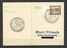 1936 Third Reich postcard with special postmark Karlsruhe National Solidarity Day