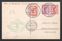 1932 (28 Jun) Germany, Graf Zeppelin airship airmail postcard from Friedrichshafen to Zurich (Switzerland), Flight to Switzerland 1932 'Friedrichshafen - Zurich' (Sieger 166a, CV $60)