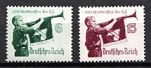 1935 Third Reich, Germany (Mi. 584 x - 585 x, Full Set, CV $30, MNH)