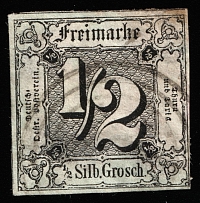 1856 1/2g Thurn und Taxis, German States, Germany (Mi 3b, Canceled, CV $40)