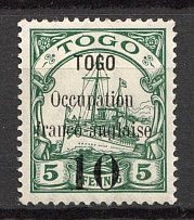 1914 Togo German Colony French Occupation 10 Auf (CV $30)