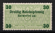 30pf Exchange tax, Revenue, Third Reich, Nazi Germany (MNH)