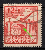 1946 12pf Province of Saxony, Soviet Russian Zone of Occupation, Germany (Mi. 88 II, Spot in the Arch of the Bridge, Canceled)