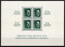 1937 Third Reich, Germany, Souvenir Sheet (Mi. Bl. 11, CV $130)