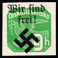 1939 9h Moravia-Ostrava, Bohemia and Moravia, Germany Local Issue (Mi. 35, Type I, Signed, CV $70, MNH)