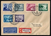 1944 Registered cover franked with Scott Nos. B272-277 posted in Amsterdam on 20 April