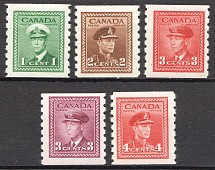 1942-48 Canada British Empire Coil Stamps Perf. 8 (Full Set)