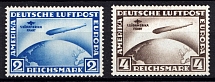 1930 Airmail, Zeppelins 'Sudamerika Fahrt', Weimar Republic, Germany (Mi. 438 X - 439 X, Full Set, CV $950)