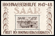 1948 Saar, Germany, Airmail, Souvenir Sheet (Mi. Bl.2, CV $330)
