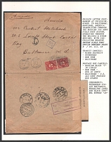 Private Letter postmarked at Chigirisk, Minsk, to Baltimore, Maryland, America; transmitted through the Russian 3rd Army Field Post System, Operating through the Wolynia & Minsk Regions, with Cancellation Reading.