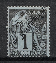 1891 '1' Saint Pierre and Miquelon, French Colonies (INVERTED Overprint, Print Error, CV $40)