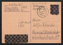 1946 (7 Apr) Germany Local Post, Allied Occupation, French Zone, Postcard, Postal Stationery from Diez to Neuwied