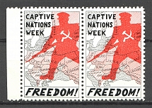 1971 London Captive Nations Week Underground Post Pair (Full Set, MNH/MLH)