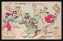 1914-18 'The war' WWI European Caricature Propaganda Postcard, Europe