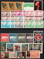 Trains Denmark, Germany, France, Europe, Stock of Cinderellas, Non-Postal Stamps and Labels, Advertising, Charity, Propaganda (#189B)