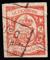 1861 2g Oldenburg, German States, Germany (Mi 13, Canceled, CV $600)