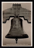 1936 (6 Aug) Bell for the Olympic Games in Berlin, Third Reich Propaganda, Nazi Germany, Postcard (Special Cancellation)