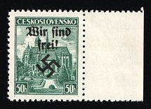 1938 50h Occupation of Rumburg, Sudetenland, Germany (Mi. 52, Margin, MNH)