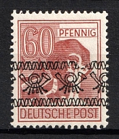 1948 60pf British and American Zones of Occupation, Germany (Mi. 49 I AF O II, CV $120)