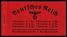 1936-37 Complete Booklet with stamps of Third Reich, Germany, Excellent Condition (Mi. MH 36.1, CV $600)