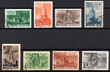 1935 Moskow Skyscrapers, Soviet Union, USSR, Russia (Zv. 1490 - 1497, Full Set, Used, CV $100)